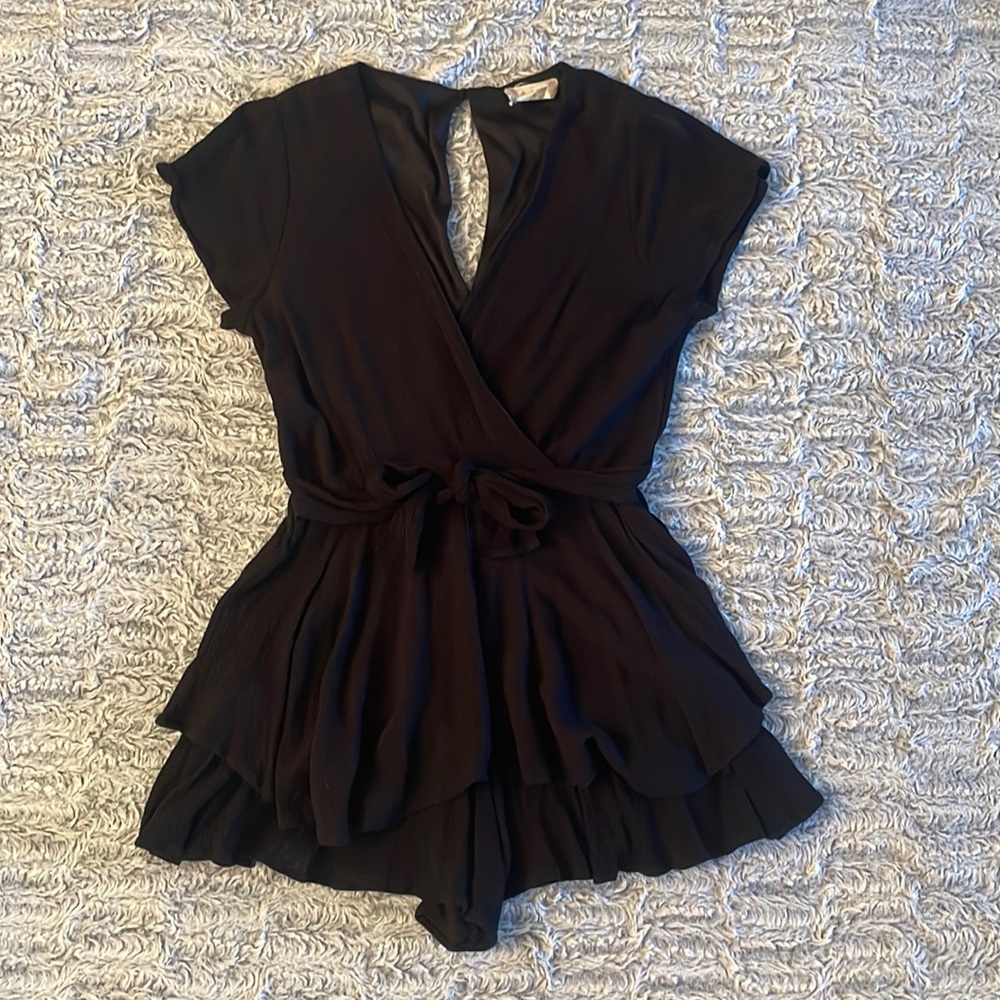 Altar’s State Black Ruffle Romper NEVER WORN - Women’s M